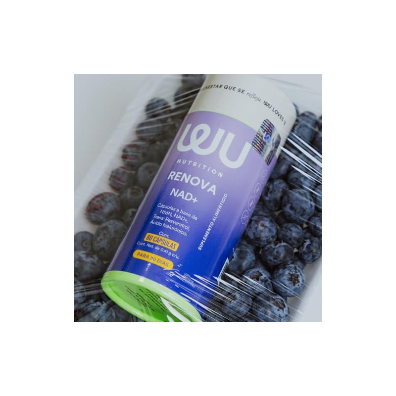 WU Nutrition RENOVA NMN + NAD + Trans-Resveratrol Suplemento 60