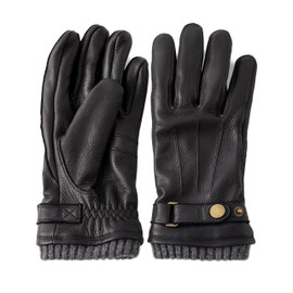 OCXMME Handsome Genuine Deerskin Leather Gloves for Men Cashmere Lined Ergonomic Fingers More Comfortable Black X-Large