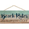 Beach Rules Relax Unwind Enjoy Wood Sign Weathered Wood Plank
