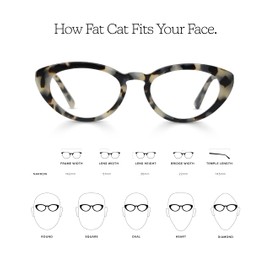 eyebobs - Fat Cat | Premium Reading Glasses for Men and Women | Cat-eye Frame for Wide Faces | Vanilla Chop, 3.00