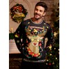 Arvilhill Mens Ugly Reindeer Bell Christmas Sweatshirt Tacky Funny Sweater