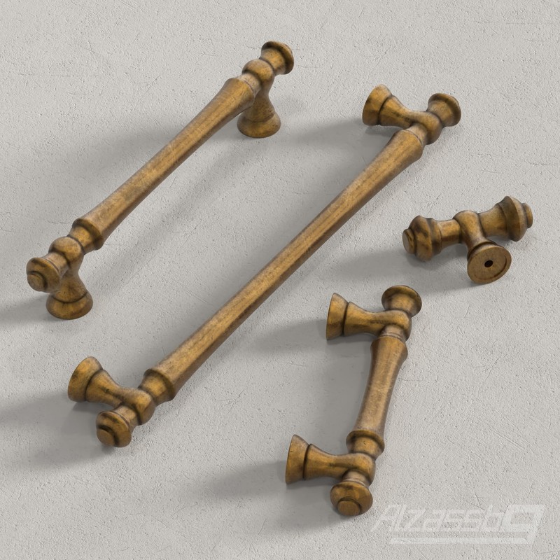 Alzassbg 10 Pack Antique Brass Cabinet Knobs, 2.1 Inch(55mm) Cabinet