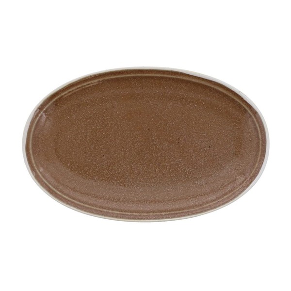 Tableware East Oval Plate, 8.7 inches (22 cm), Natural Cinnamon