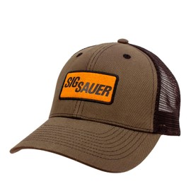 Sig Sauer Unisex Leather Patch Adjustable Breathable Mesh Panels Sports Outdoor Shooting Hunting Military Green Trucker Hat