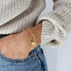 Initial Birthstone Gold Bracelets for Women Trendy 14K Gold Plated