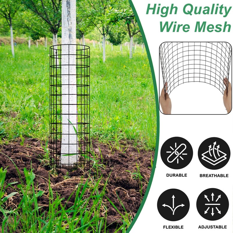 8-Pack Tree Trunk Wrap Protector, Heavy Duty Metal Mesh Bark