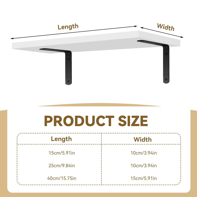 GHIBFBT Floating Shelf for Acoustic Panel, Space Saving Wall Mounted