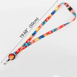 LGEGE Breakaway Lanyard with Retractable Badge Reel, Safety Breakaway Buckle, ID Badge Access Card Attendance Card Key Holder, Artistic Design (Colourful Flower)