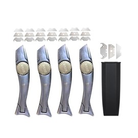 Zimpty ZY380 Heavy Duty 4 Pack Shark Knife Vinyl Knife Utility Knife with 24pc Blades Combo Set(4-Pack)