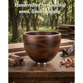 Premium Solid Walnut Wood Mixing Bowl, Compatible with KitchenAid 4.5 & 5 QT Tilt-Head Stand Mixer, Wooden Mixing Bowls for Mixer with Stainless Steel Locking Base, A Thoughtful Gift for Mixer Owners
