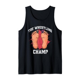 Toe Wrestling Champ Funny Feet Design Statement Tank Top