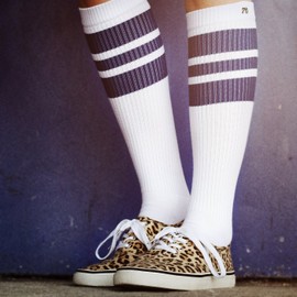Spirit of 76 Men's & Women's High Retro Socks - White - Blue, size: small