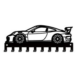 SUPERDANT Car Key Holder Wall Mount Race Car Key Hanger 10 Hooks Farmhouse Key Holder for Wall Key Rack Metal Key Organizer Key Hooks for Dog Leash Home Kitchen Entryway Front Door Gift for Car Lover