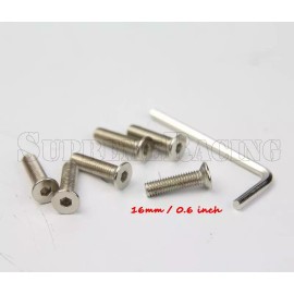 supremeracing 16mm Long 6 Bolt Pattern Racing Steering Wheel's Tapered Bolt / Screw Kit Chrome
