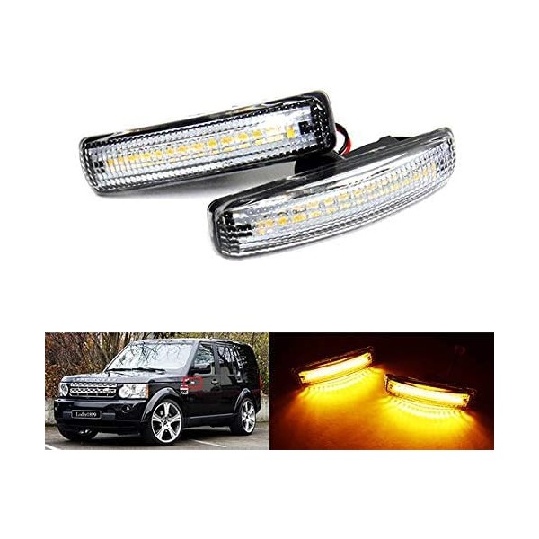 RZG 2x Clear Lens Side Indicator Amber LED Marker Repeater