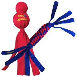 KONG Wubba Classic & Tugga Wubba Dog Toy Bundle - Durable Interactive Tug & Fetch Play for Medium & Large Dogs