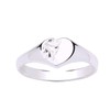 WOMENS Heavyweight Half-Engraved Pattern HEART Signet Ring - Engravable -
