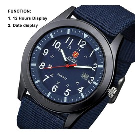 Zeiger Men's Quartz Watch, Sporty Men's Analogue Watch with Date, Black / Blue / Green, blue
