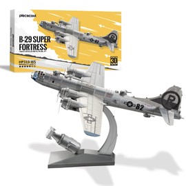 Piececool 3D Metal Puzzles, B-29 Bomber Superfortress American Military Airplane Model Building Kits for Adults DIY Assembly Brain Teaser Puzzle, Best Dad Boyfriend Gifts & Desk Decor.