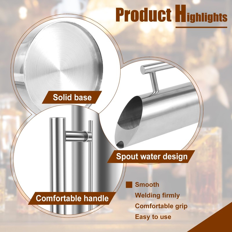 Smooth Silver Stainless Steel Water Pitcher with Ice Guard, Polished