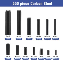 Bczhieulw 550-piece tension pin assortment, split pins assortment, locking pin - sizes M1.5 to M6, robust for various applications