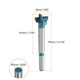 sourcing map 2pcs Forstner Drill Bit 5/8" (16mm) Tungsten Carbide Wood Drill Bit Hole Opener Cutter for Hinge Drilling Woodworking, Green