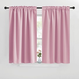 NICETOWN RV Curtains for Camper Windows - (Rouge Pink Color) 42x40 Inch, 2 Panels Set, Thermal Insulated Room Darkening Blackout Drapes/Draperies with Rod Pocket & Back Tab for Half Window