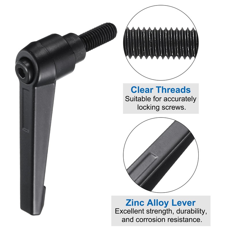 uxcell 4pcs Clamping Lever Adjustable Handle Set Metric M8 x