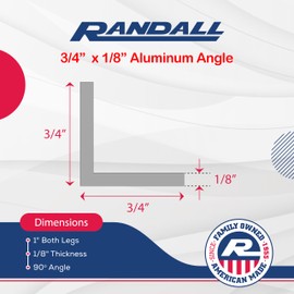 Aluminum Angle (3/4" Wide x 1/8" Thick) 4 Feet Long