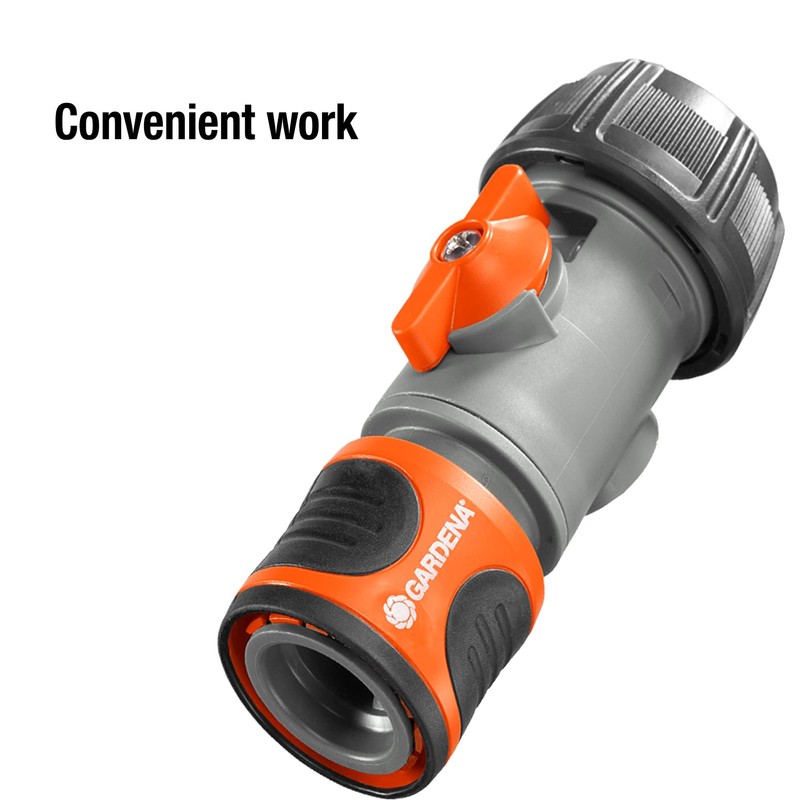 GARDENA 2943-20 Water Stop Connector with Water Volume Control Valve,