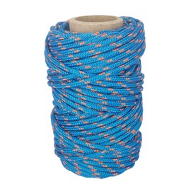 Polyester Cord 3 mm x 25 m Craft Rope Paracord Macrame Cord for Tie Cord DIY Cord Washing Line Blue with Orange
