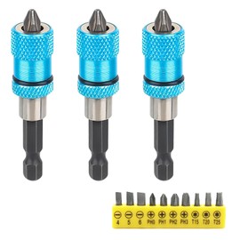 3 pieces drywall bit holder, hex shank quick coupler and 13 pieces bit holder screwdriver set, 1/4 inch drywall bit magnetic