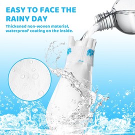 Disposable Dog Boots Paw Protectors Dog Shoes for Small Size Dogs 20 Pcs Pet Shoes with Adjustable Dog Paw Bandage Waterproof Dog Foot Paws Covers Booties for Outdoor & Indoor Walking (White, M)