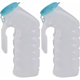 Medline Vakly 32oz Male Urinal with Glow in The Dark Cover and Handle, Pack of 48