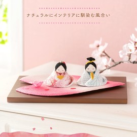 FUN FUN Hina Doll, Compact, Crepe Petal Hina (C.Brown), Name Wooden Tag, Red and Red S Included