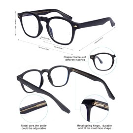 OKH Progressive Photochromic Multifocus Reading Glasses UV400 Transition Sunglasses Blue Light Blocking Readers,(Black +3.5x)