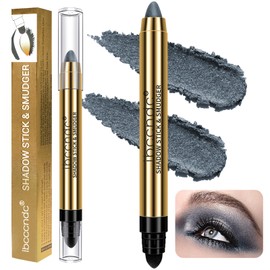 Cream Shimmer Eye Shadow Stick - Dual-Ended Waterproof Shimmer Eyeshadow Stick Highlighting Pigmented Shiny Eyeshadow Pencil for Sensitive Eyes Makeup (2#)