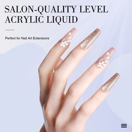 Saviland 4 oz Acrylic Liquid for Acrylic Powder System Professional Acrylic Nail Supplies Non-Yellowing Low Odor for Nail Salon Home DIY