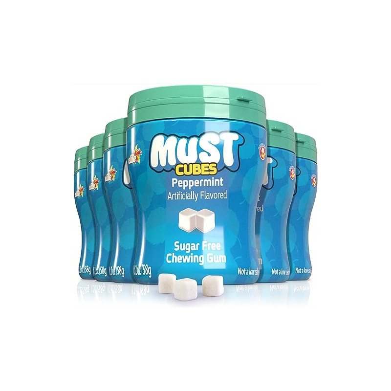 Elite Must Sugar Free Peppermint Cube Gum, 2oz (6 Pack)