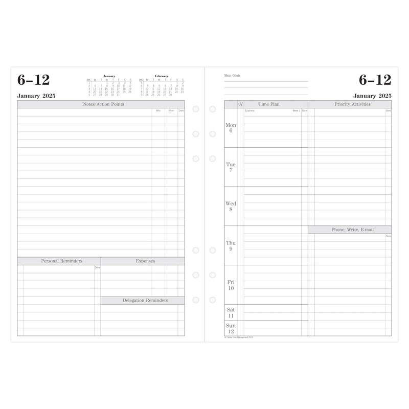 A5 Week to view 2025