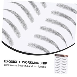 TOVINANNA Fake Eyebrow Stickers 12pcs Imitation Eyebrows Hair-like Texture Instant Full Brows Waterproof Easy Application Natural Look Women's Makeup Essential