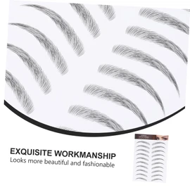 TOVINANNA Fake Eyebrow Stickers 12pcs Imitation Eyebrows Hair-like Texture Instant Full Brows Waterproof Easy Application Natural Look Women's Makeup Essential