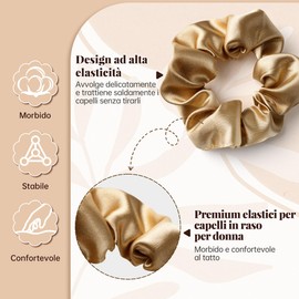 8 Pezzi Scrunchies per Capelli, Scrunchies in Seta per Donne e Ragazze, Accessori per Capelli in Chiffon, Elastici per Capelli in Morbido Raso per Ricci e Lisci
