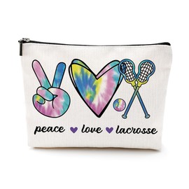 Lacrosse Gifts Funny Gifts for Women Girls Makeup Bag Watercolor Lacrosse Cosmetic Bag Friendship Gifts for Lacrosse Moms Team Member Players Lover Sister Birthday Mothers Day Graduation Christmas