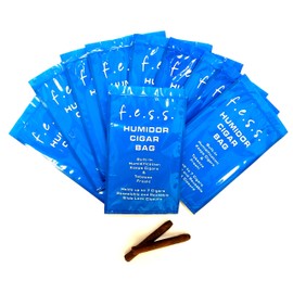 10" x 6" F.e.s.s. Cigar Medium Travel Humidor Bag, Resealable and Reusable Humidor Bag for Cigars (10)