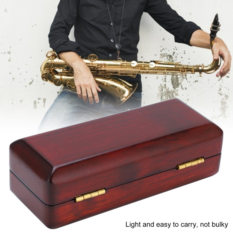 Solid Wood Mouthpiece Case Box Portable Storage for Sax Musical