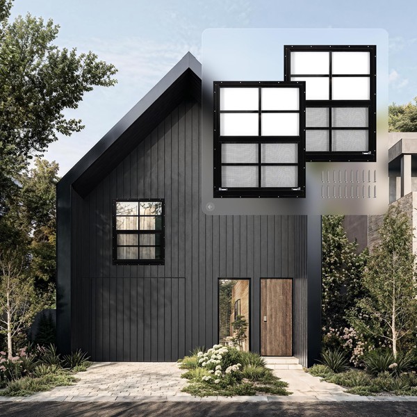 MHirmosy 2 Pcs Black Shed Windows 18" x 23" -