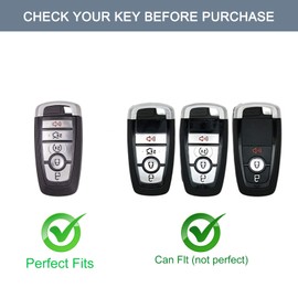 CADVJXZ for Ford Key Fob Cover with Leather Keychain, Car Key Case Shell Compatible with Ford Explorer Fusion Escape Edge Expedition F150 F250 F350 F450 Maverick Mustang Soft TPU Full Protector Holder