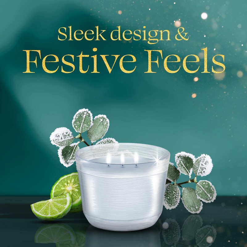 Glade 3-Wick Scented Candle Jar, Bergamot & Eucalyptus, Air Freshener