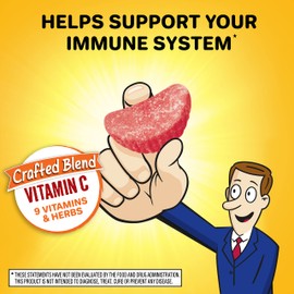 Airborne Vitamin C 750mg (per Serving) Assorted Fruit Flavored Gummies (42 Count in a Bottle), Gluten-Free Immune Support Supplement with Vitamins A C E, Selenium, Echinacea & Ginger